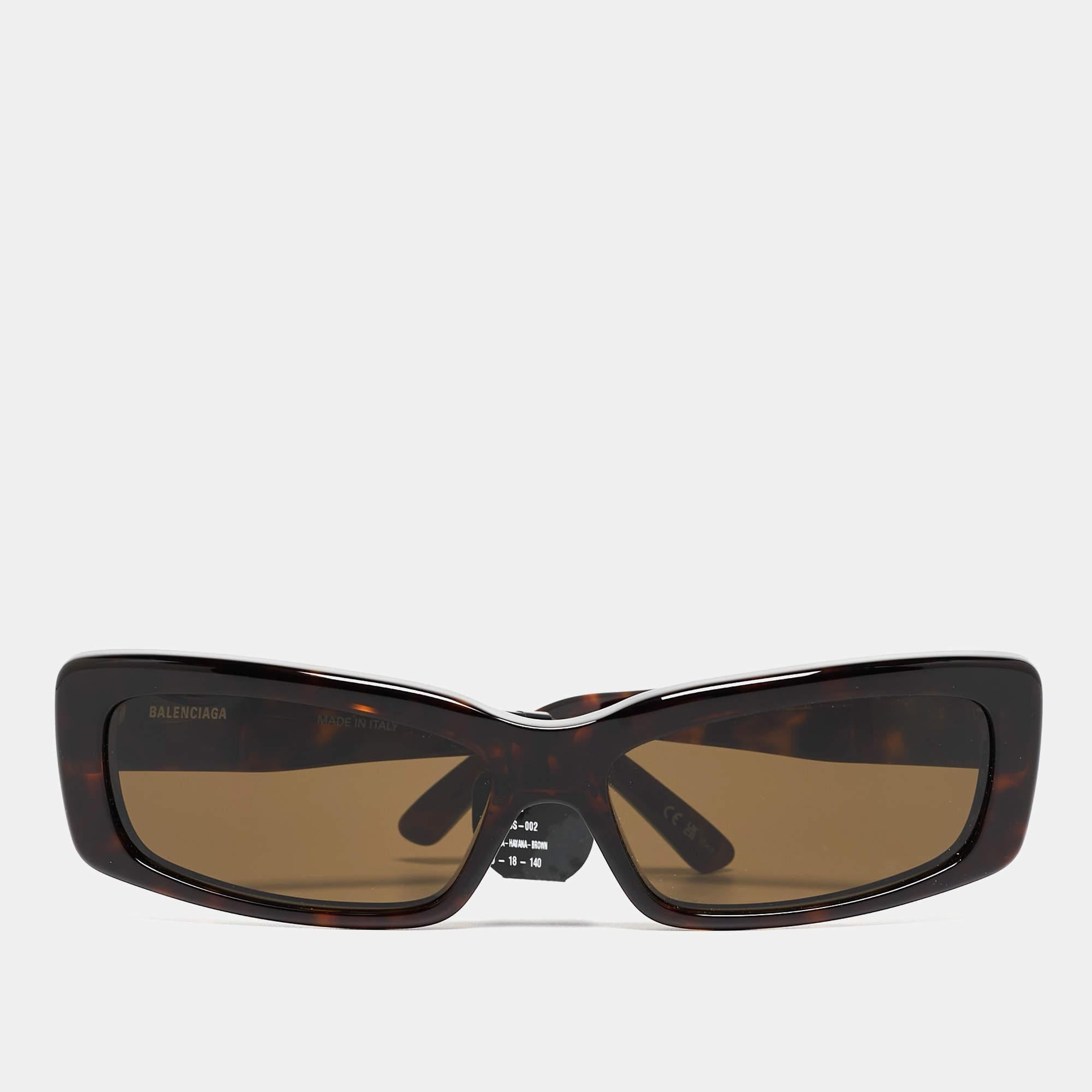 Balenciaga Brown Rectangle Sunglasses In Excellent Condition In Dubai, Al Qouz 2