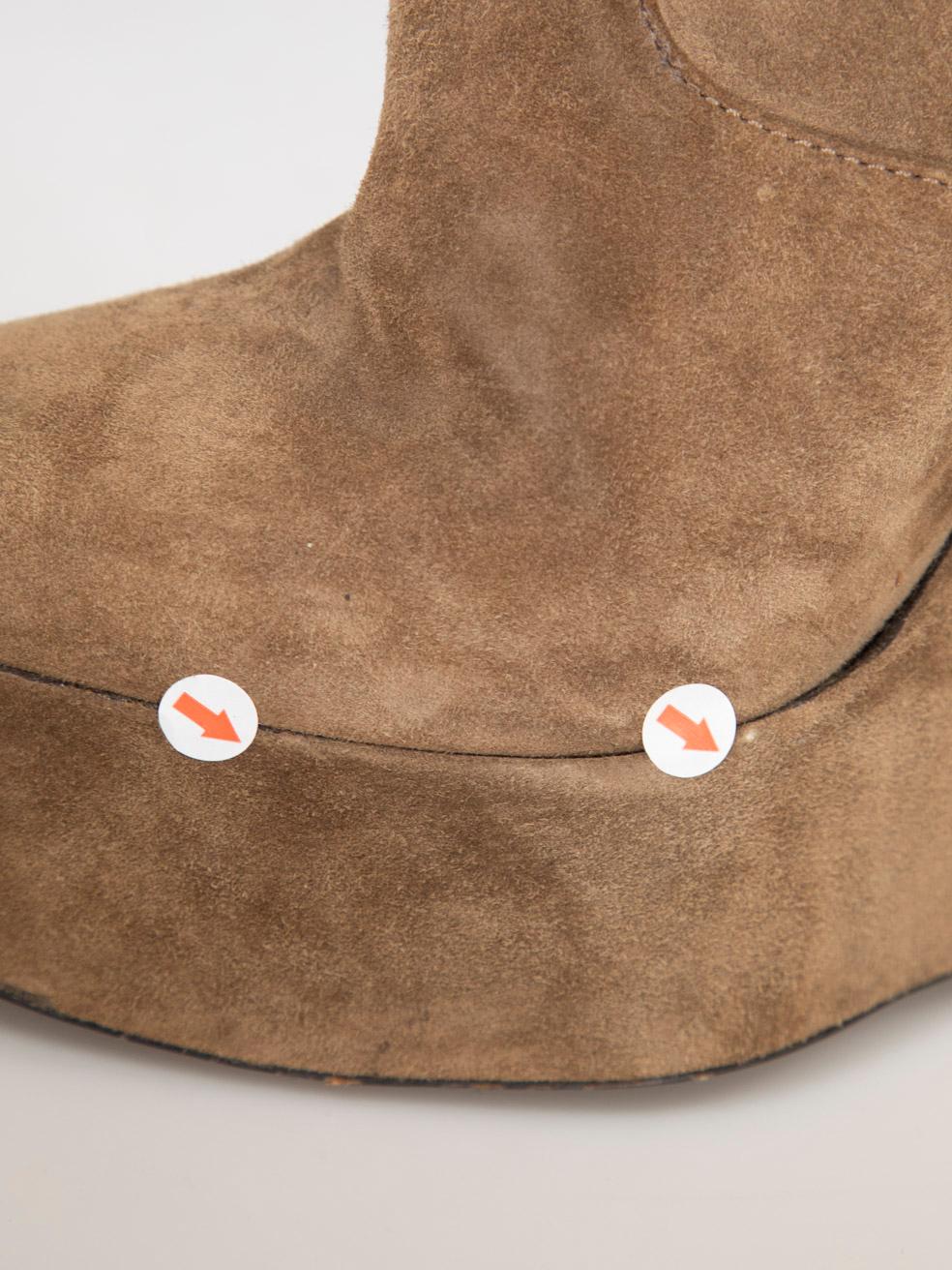 Botas de media caña de ante marrón Balenciaga Talla IT 39 en venta 3