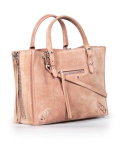 Balenciaga Brown Suede Mini Papier Tote