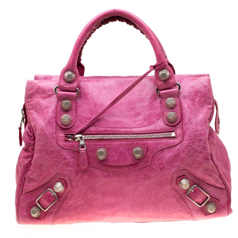Balenciaga Bubble Gum Leather GSH 21 Midday Bag For Sale at 1stDibs