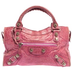 Balenciaga SGH City Tragetasche aus Bubble Gum Leder