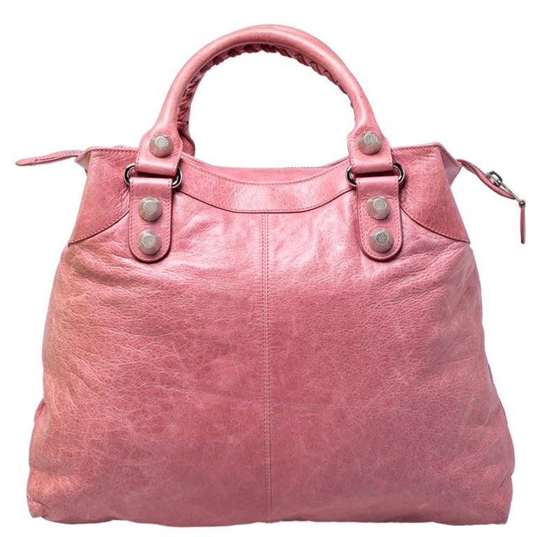 Balenciaga Gum Pink Leather Arena Brief Tote For at 1stDibs