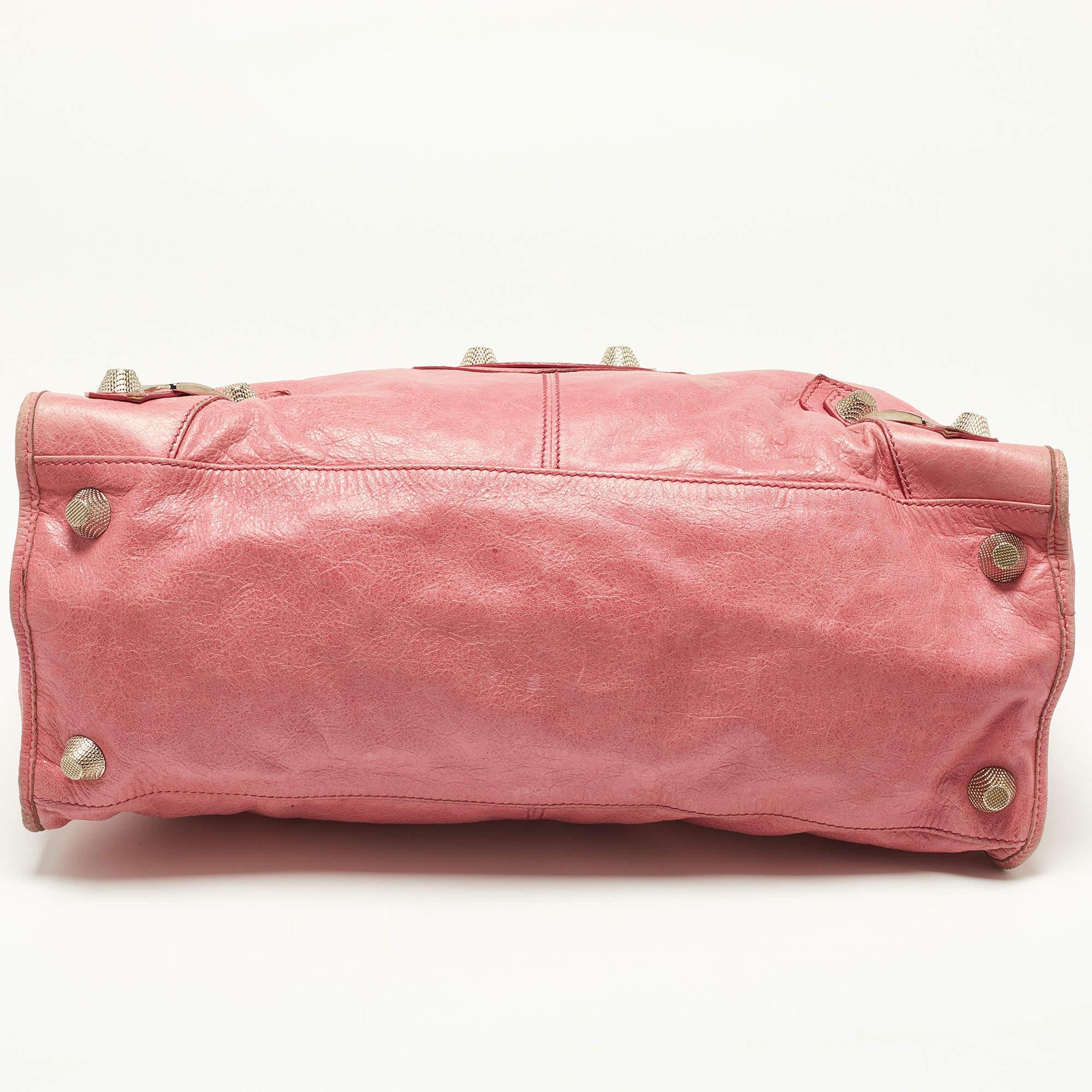 Balenciaga Bubble Gum Pink Leather GSH Work Tote 9