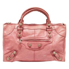Balenciaga GSH Work Tote aus rosa Leder mit Blasen Gummimuster