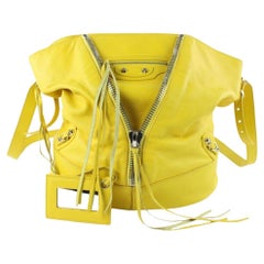 Vintage Balenciaga Bucket Jaune Citron Calfskin Papier Drop 10balz0629 Yellow Leather