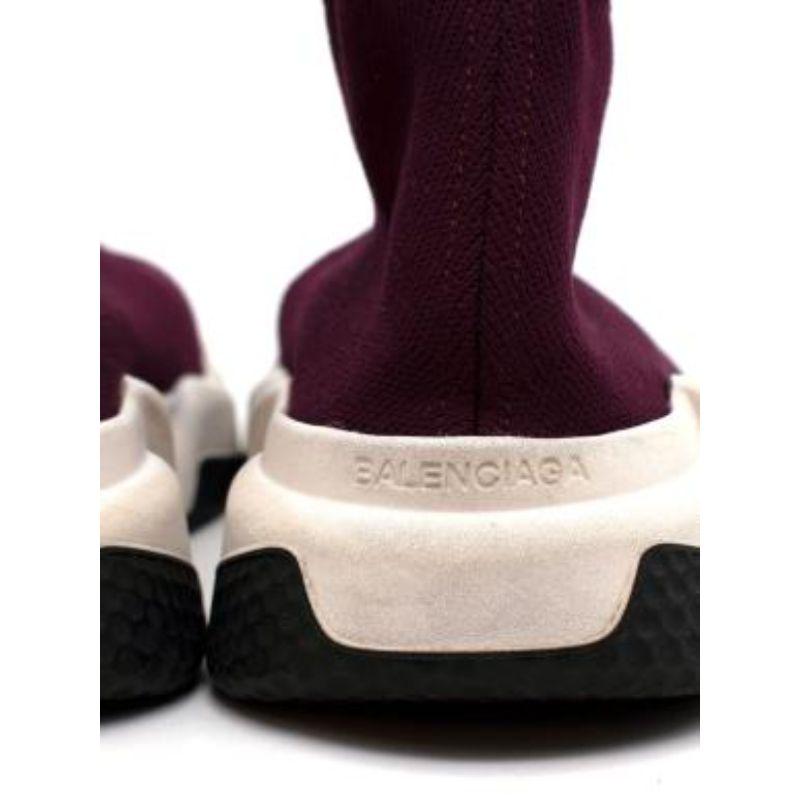 Women's or Men's Balenciaga Burgundy Knit Speed Stretch-Knit Slip-On Sneakers For Sale