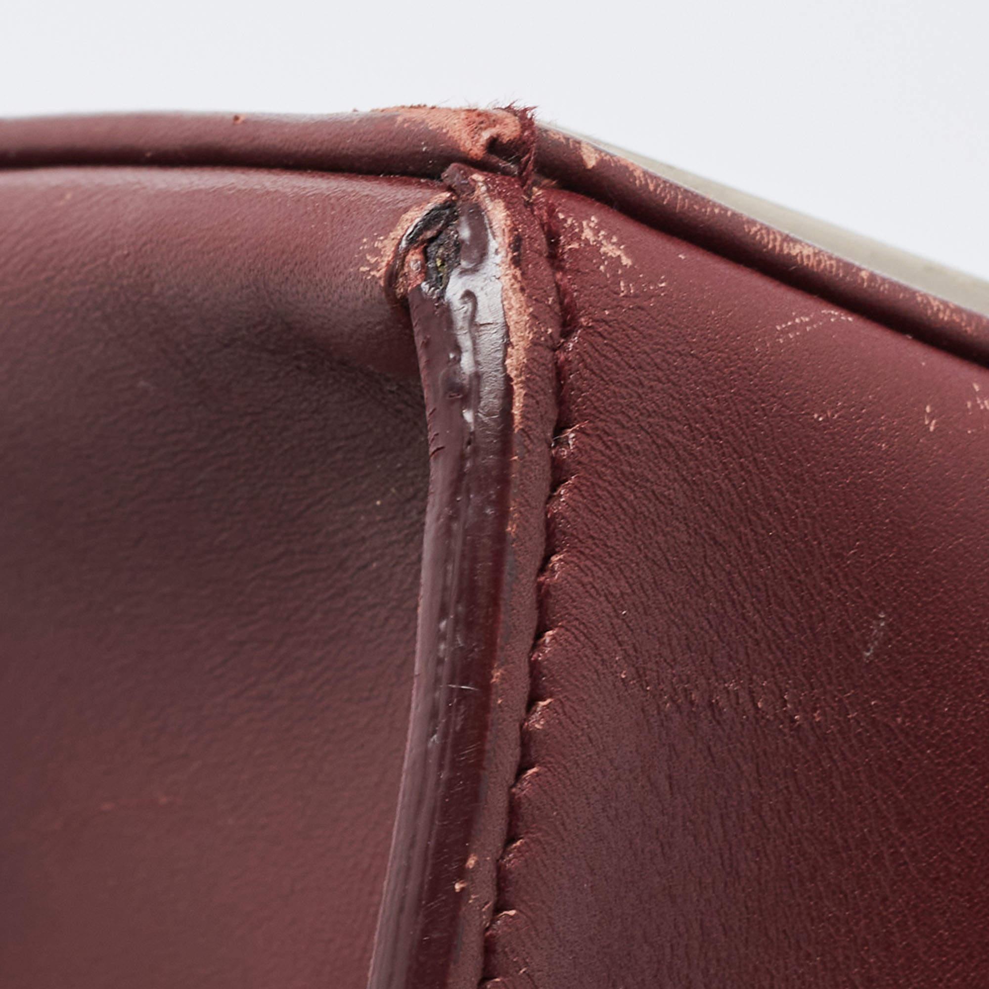 Balenciaga Burgundy Leather Le Dix Cartable Top Handle Bag For Sale 7