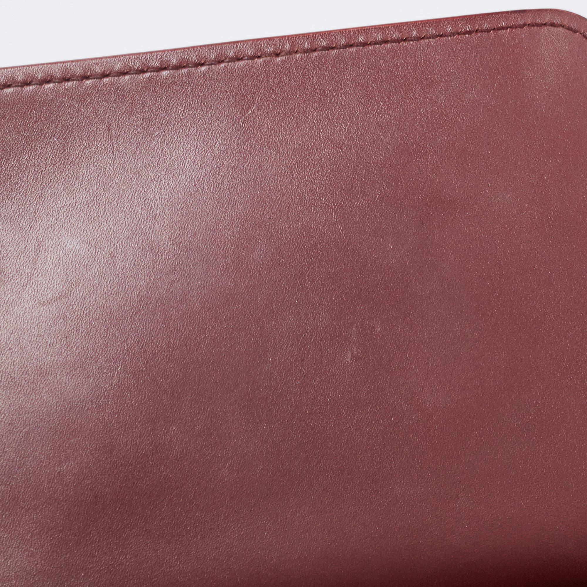 Women's Balenciaga Burgundy Leather Le Dix Cartable Top Handle Bag