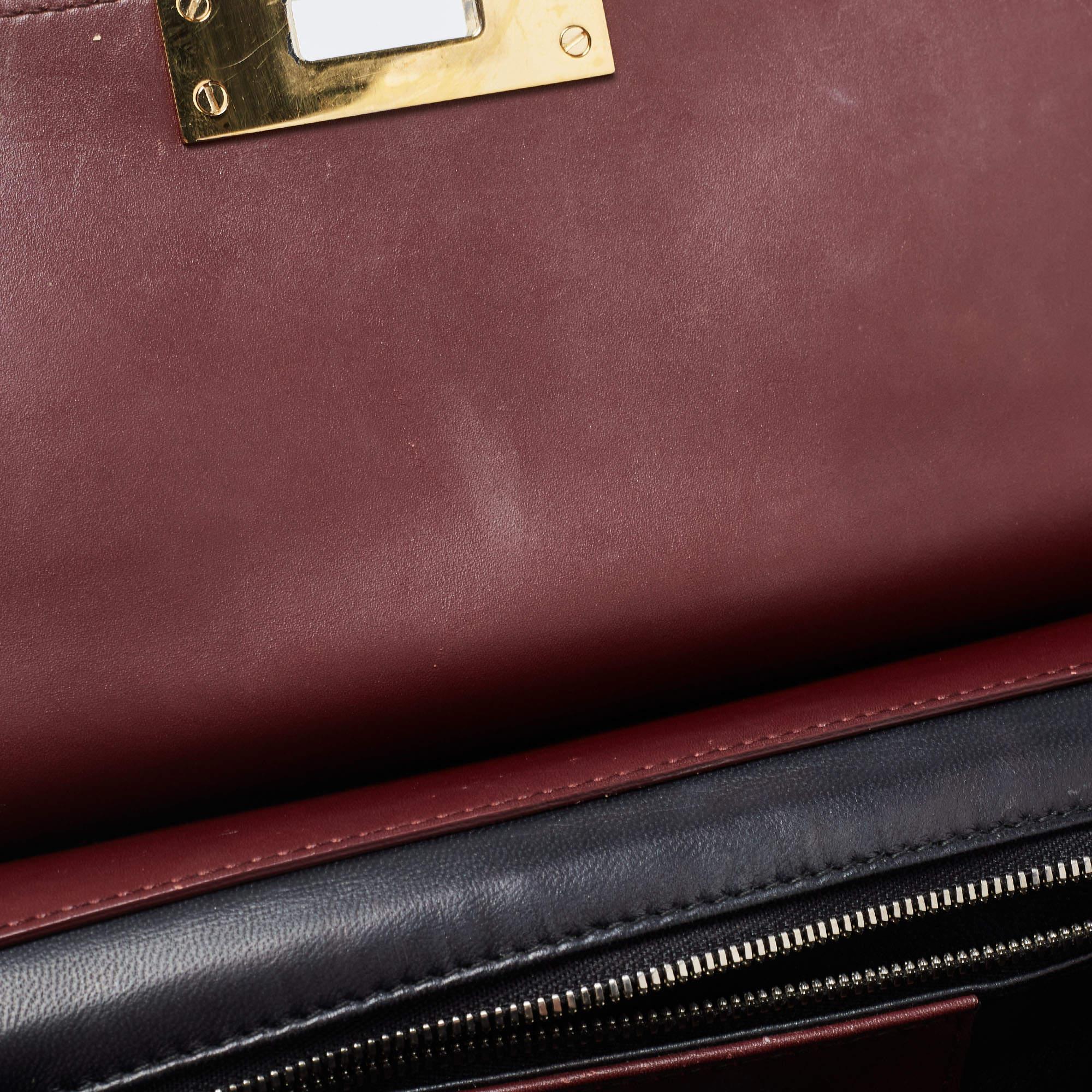 Balenciaga Burgundy Leather Le Dix Cartable Top Handle Bag 1