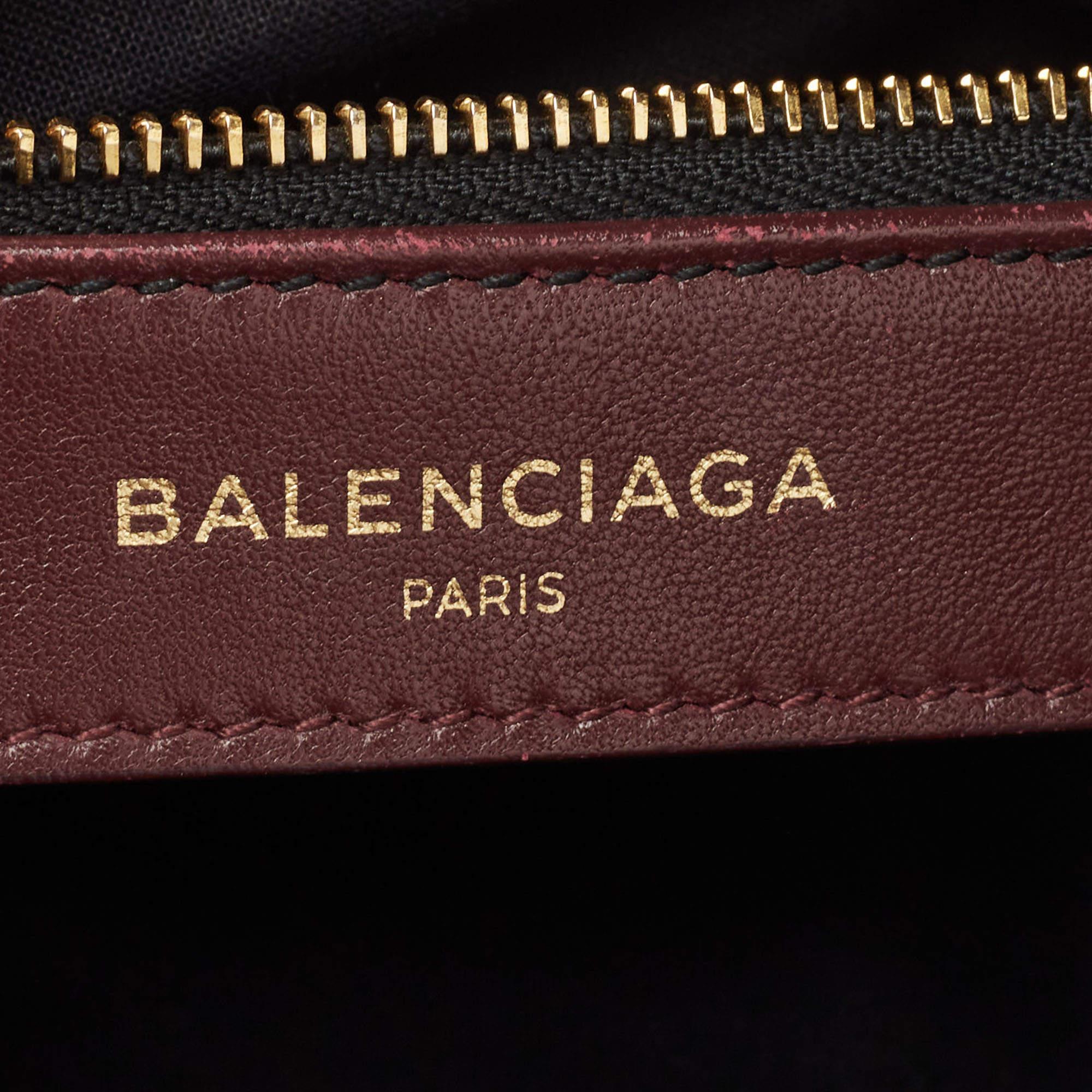 Balenciaga Burgundy Leather Mini Classic Metallic Edge City Bag 11