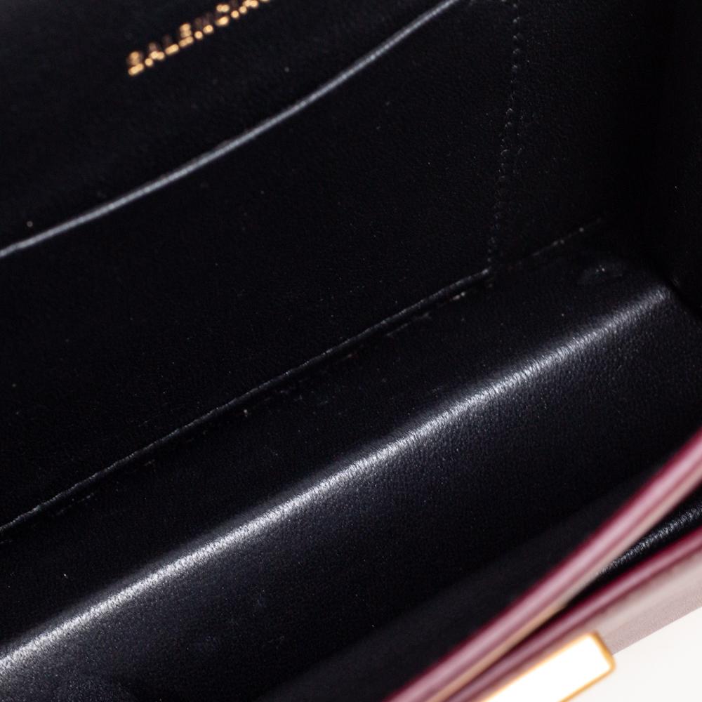 Brown Balenciaga Burgundy Leather Sharp Top Handle Bag