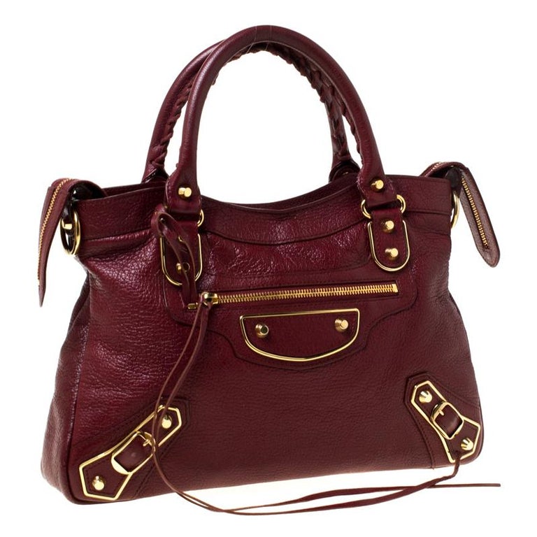 Balenciaga Burgundy Leather Town RGH Shoulder Bag For Sale at 1stDibs ...