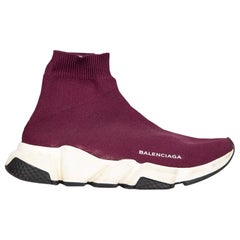 Balenciaga Burgundy Speed High Top Trainers Size IT 38