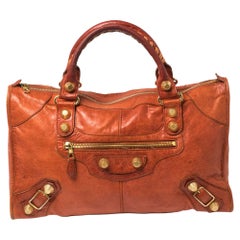 Balenciaga Gebrannte Orange Leder GGH Arbeit Tote