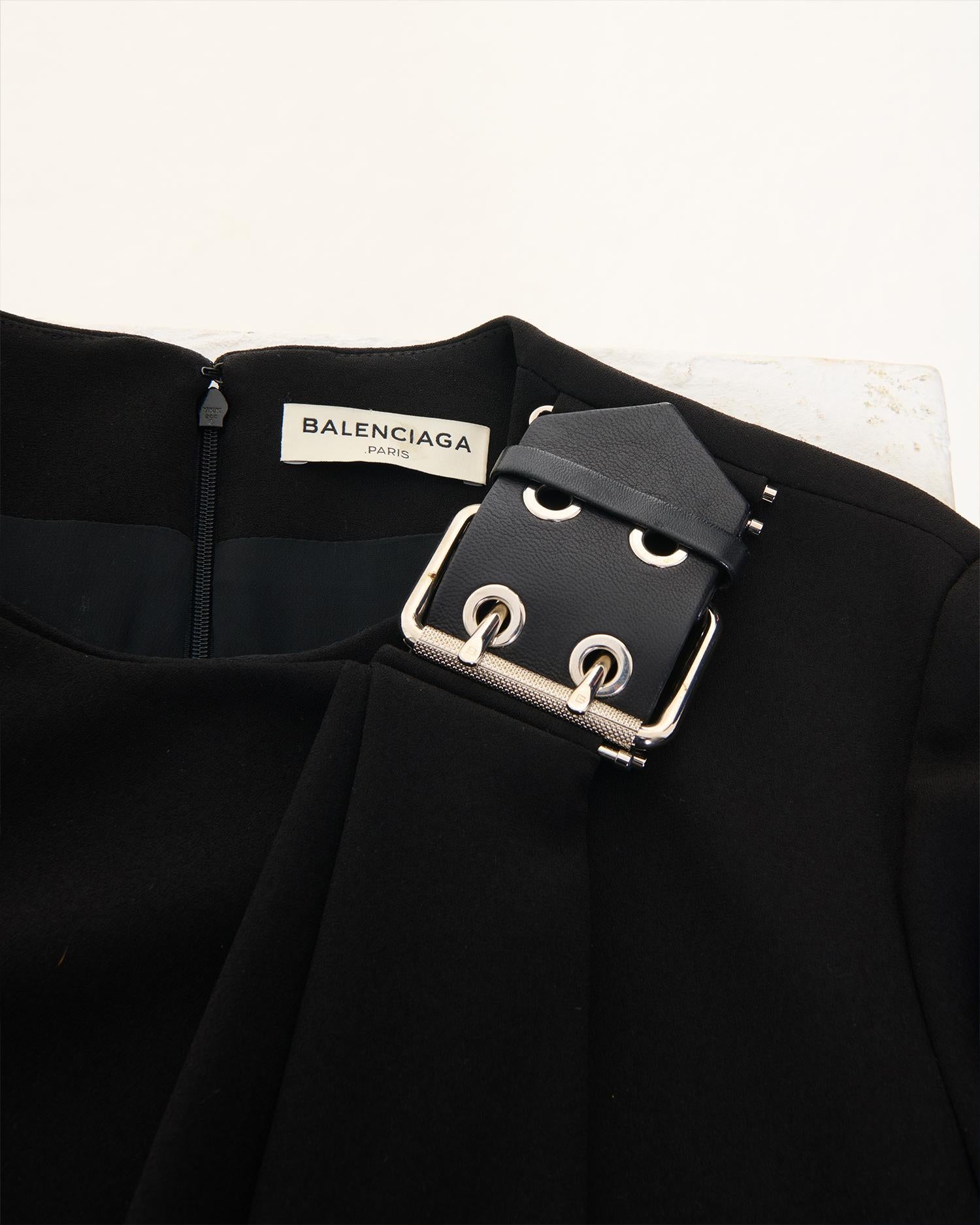 Balenciaga by Alexander Wang F/W 2015 - Top drapé à boucles noir Pour femmes en vente
