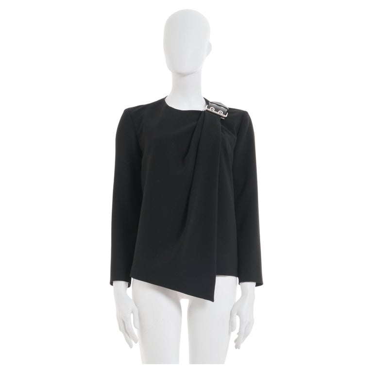 Balenciaga by Alexander Wang F/W 2015 Black Buckle Draped Top For