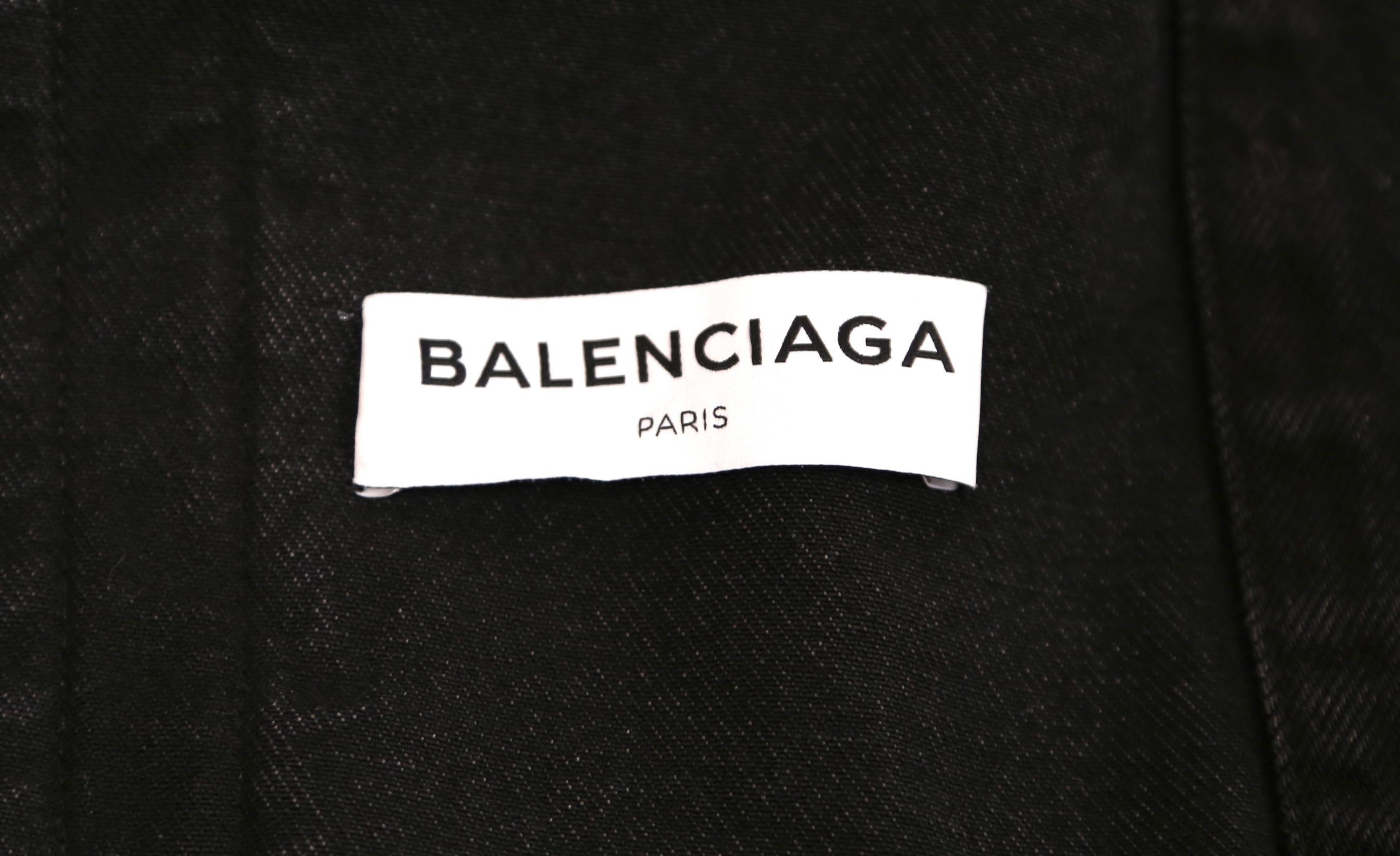 BALENCIAGA by Demna Gvasalia black denim jacket with 'scarf' collar ...