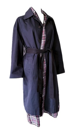 BALENCIAGA by Demna Gvasalia Resort 2019 Layered Oversized Navy Trench Coat