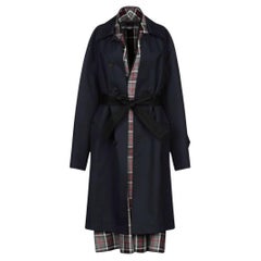 BALENCIAGA by Demna Gvasalia Resort 2019 Layered Oversized Navy Trenchcoat