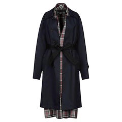 BALENCIAGA by Demna Gvasalia Resort 2019 Layered Oversized Navy Trench Coat