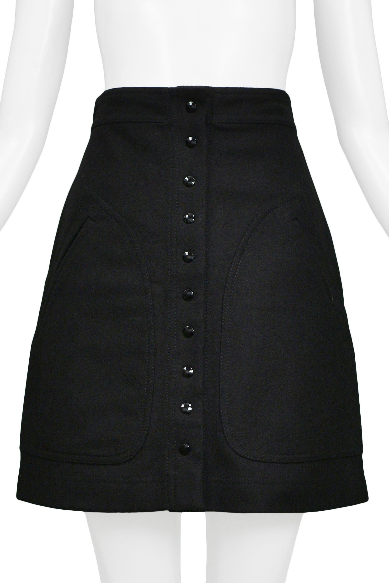 Balenciaga By Ghesquere Classic Black A-Line Mini Skirt 2003 In Excellent Condition For Sale In Los Angeles, CA