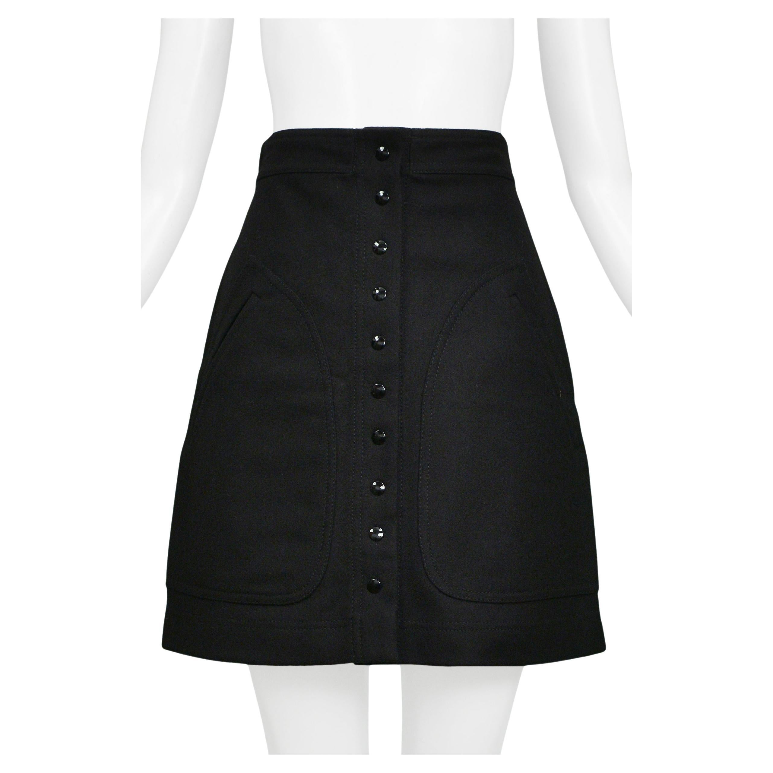 Balenciaga By Ghesquere Classic Black A-Line Mini Skirt 2003 For Sale