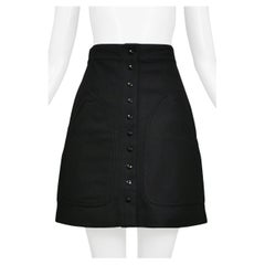 Balenciaga By Ghesquere Classic Black A-Line Mini Skirt 2003
