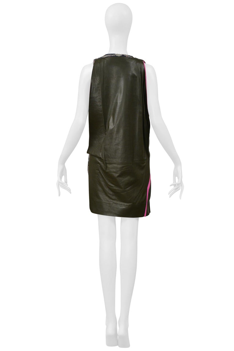 balenciaga leather dress By Ghesquiere Army Green And Pink 2010 For Sale at 1stDibs Leather jacket