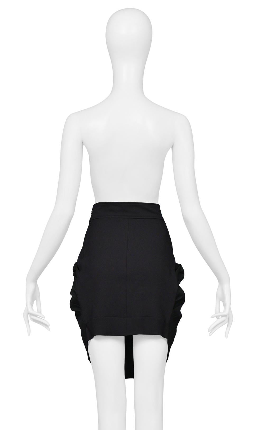 Balenciaga by Ghesquiere Black Asymmetrical Pleated Mini Skirt 2003 For Sale 1