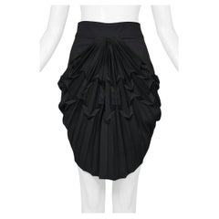 Balenciaga by Ghesquiere Black Asymmetrical Pleated Mini Skirt 2003