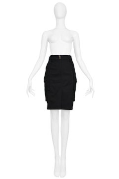 Balenciaga By Ghesquiere Black Cargo Skirt 2002