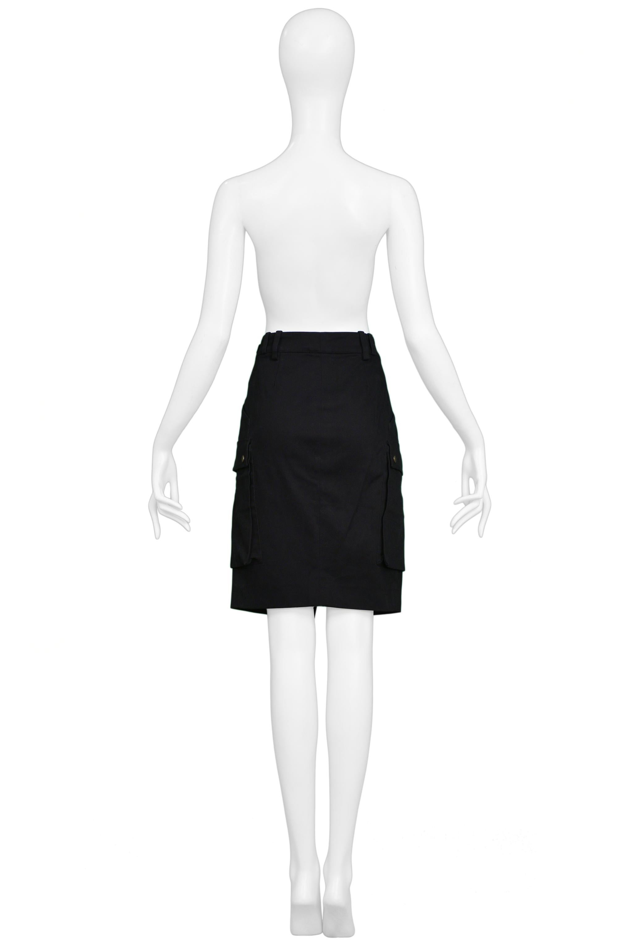 Balenciaga By Ghesquiere Black Cargo Skirt 2002 In Excellent Condition For Sale In Los Angeles, CA