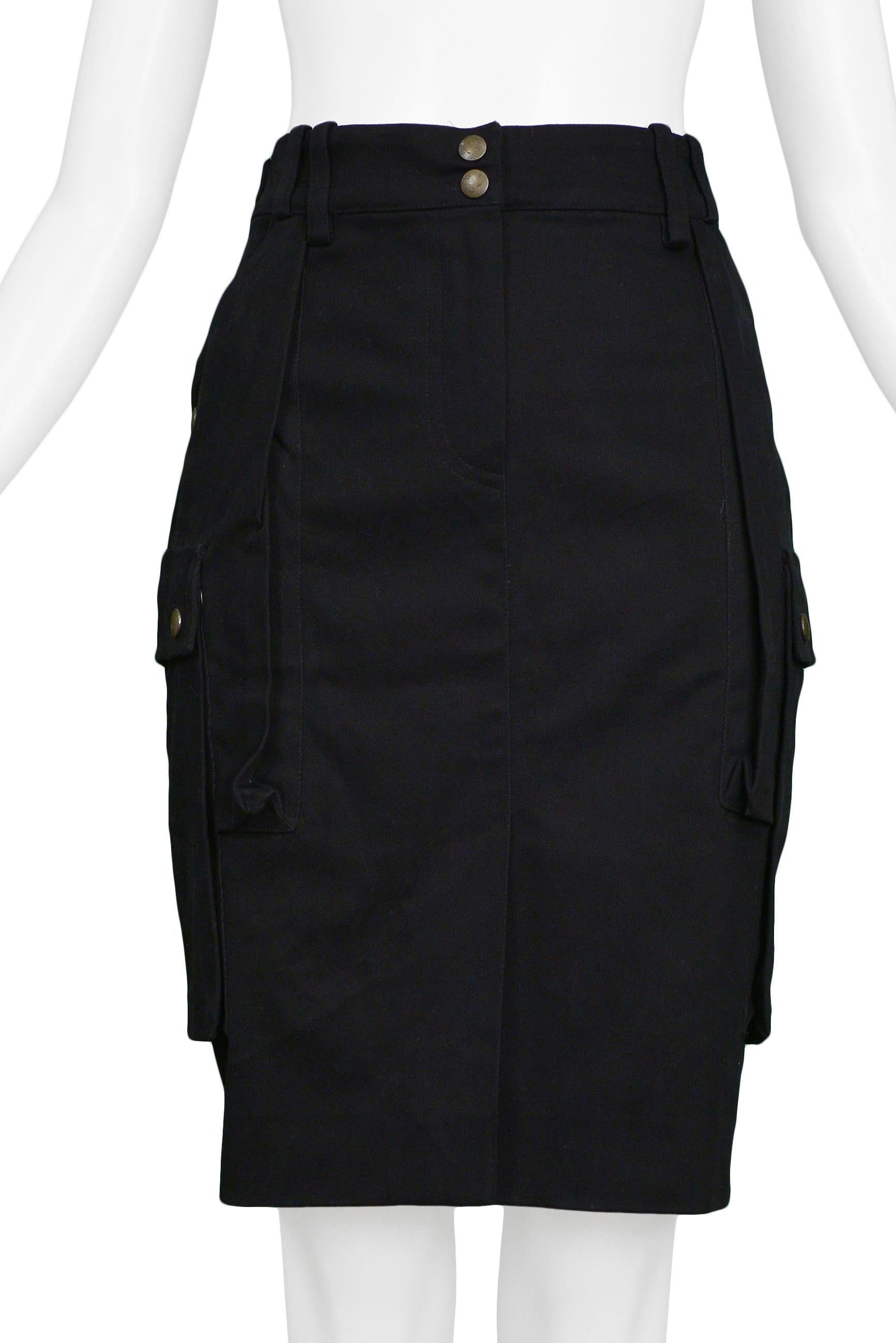 Women's Balenciaga By Ghesquiere Black Cargo Skirt 2002 For Sale