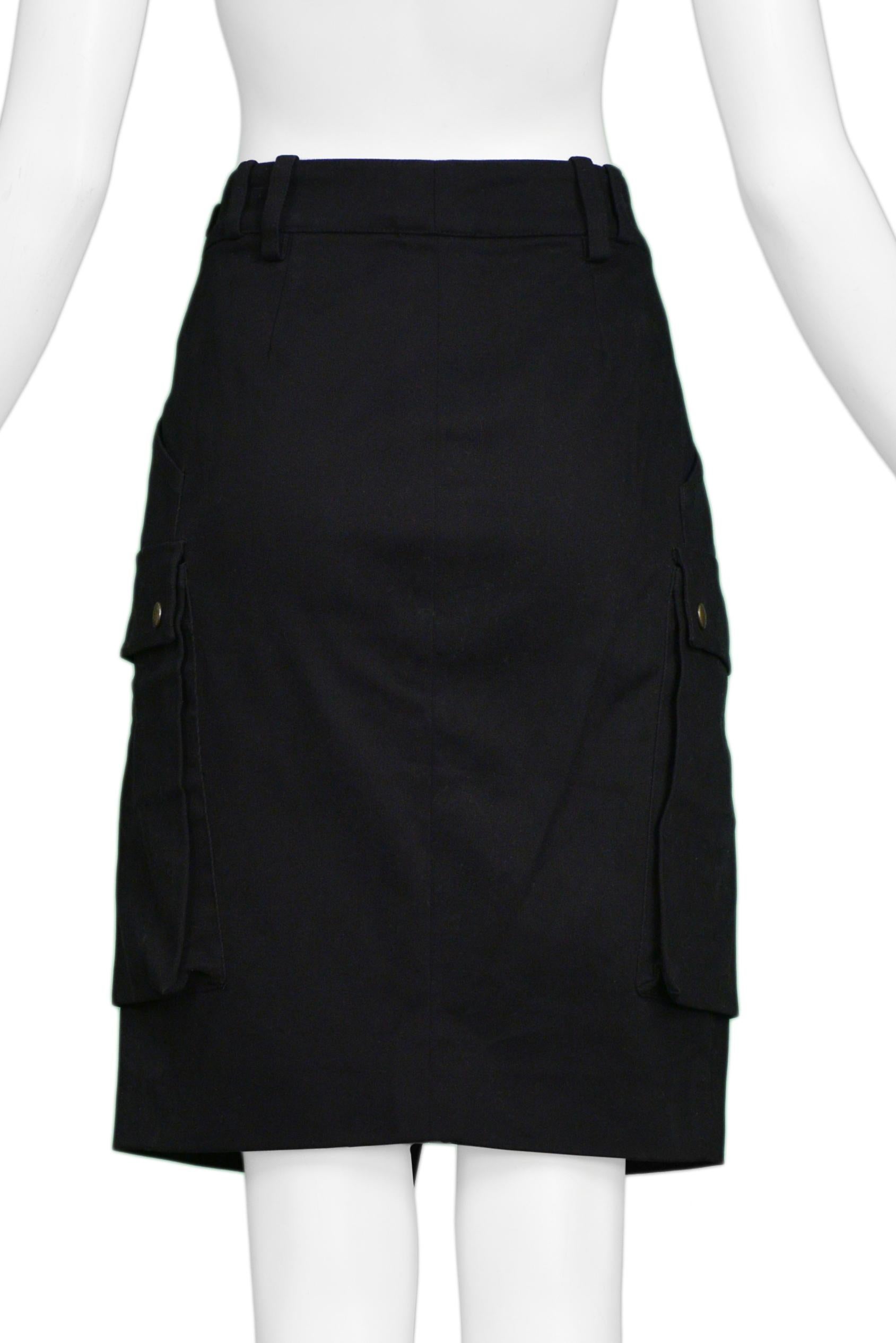 Balenciaga By Ghesquiere Black Cargo Skirt 2002 For Sale 2