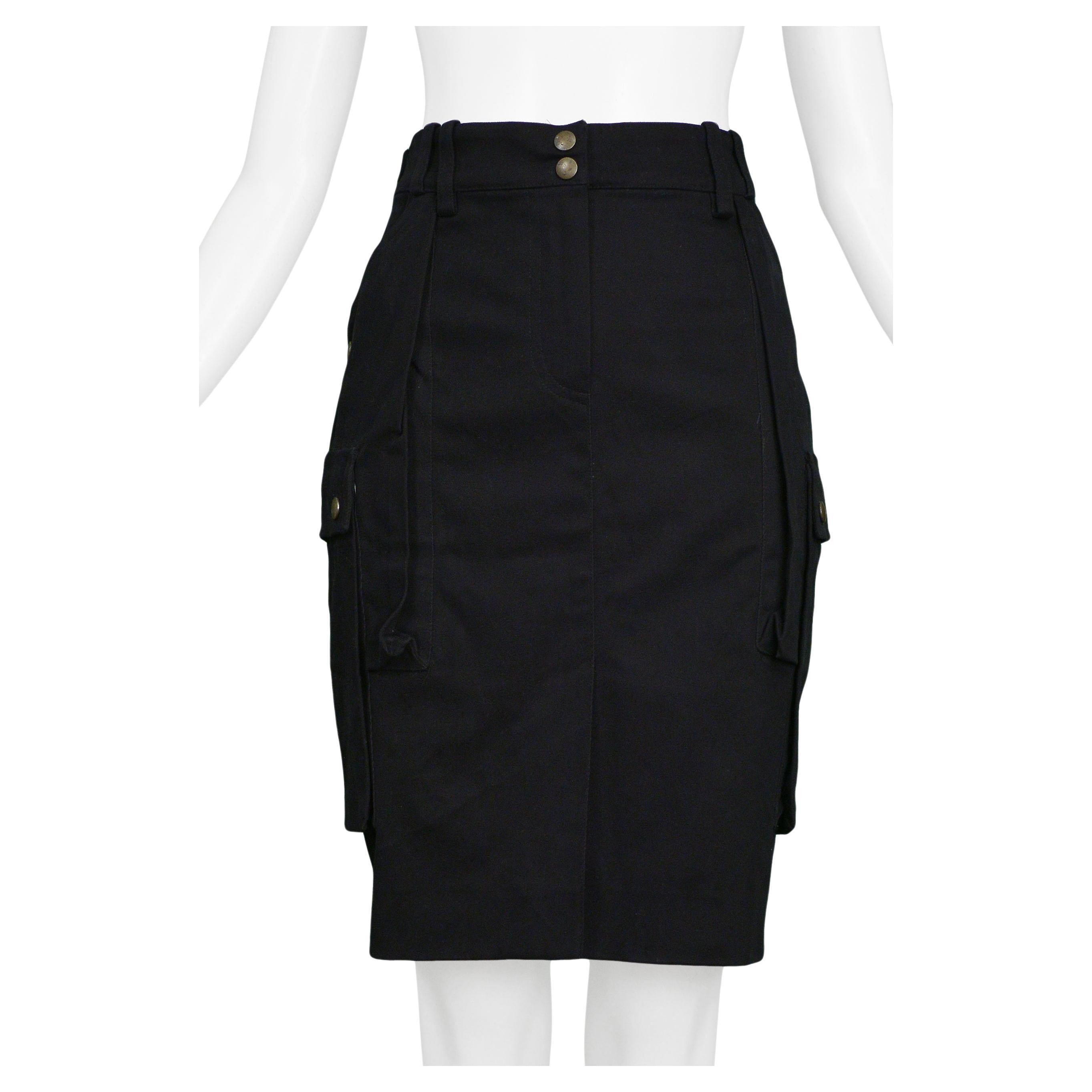 Balenciaga By Ghesquiere Black Cargo Skirt 2002 For Sale