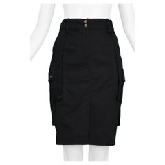 Balenciaga By Ghesquiere Black Cargo Skirt 2002