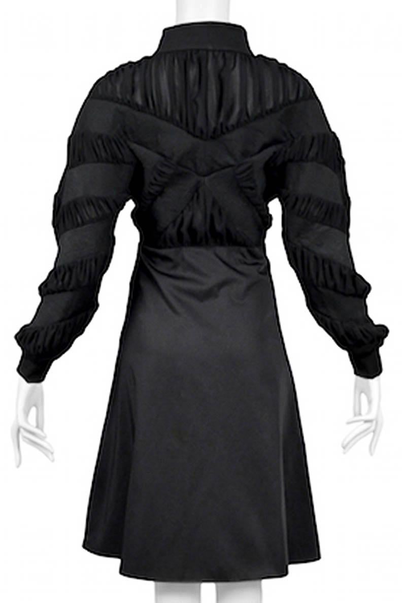 Balenciaga By Ghesquiere Black Peplum Coat Dress For Sale 1