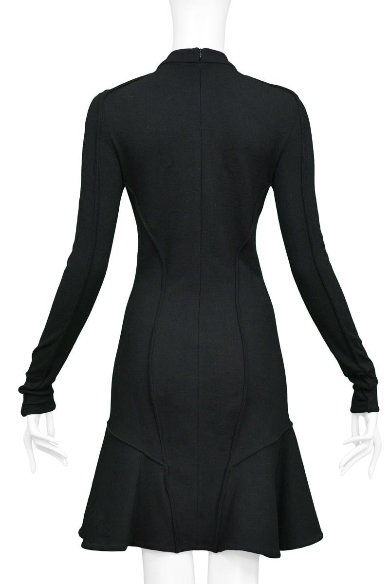 Balenciaga By Ghesquiere - Robe noire en scuba à volants Pour femmes en vente