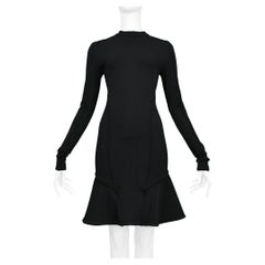 Balenciaga By Ghesquiere Black Scuba Dress With Flounce