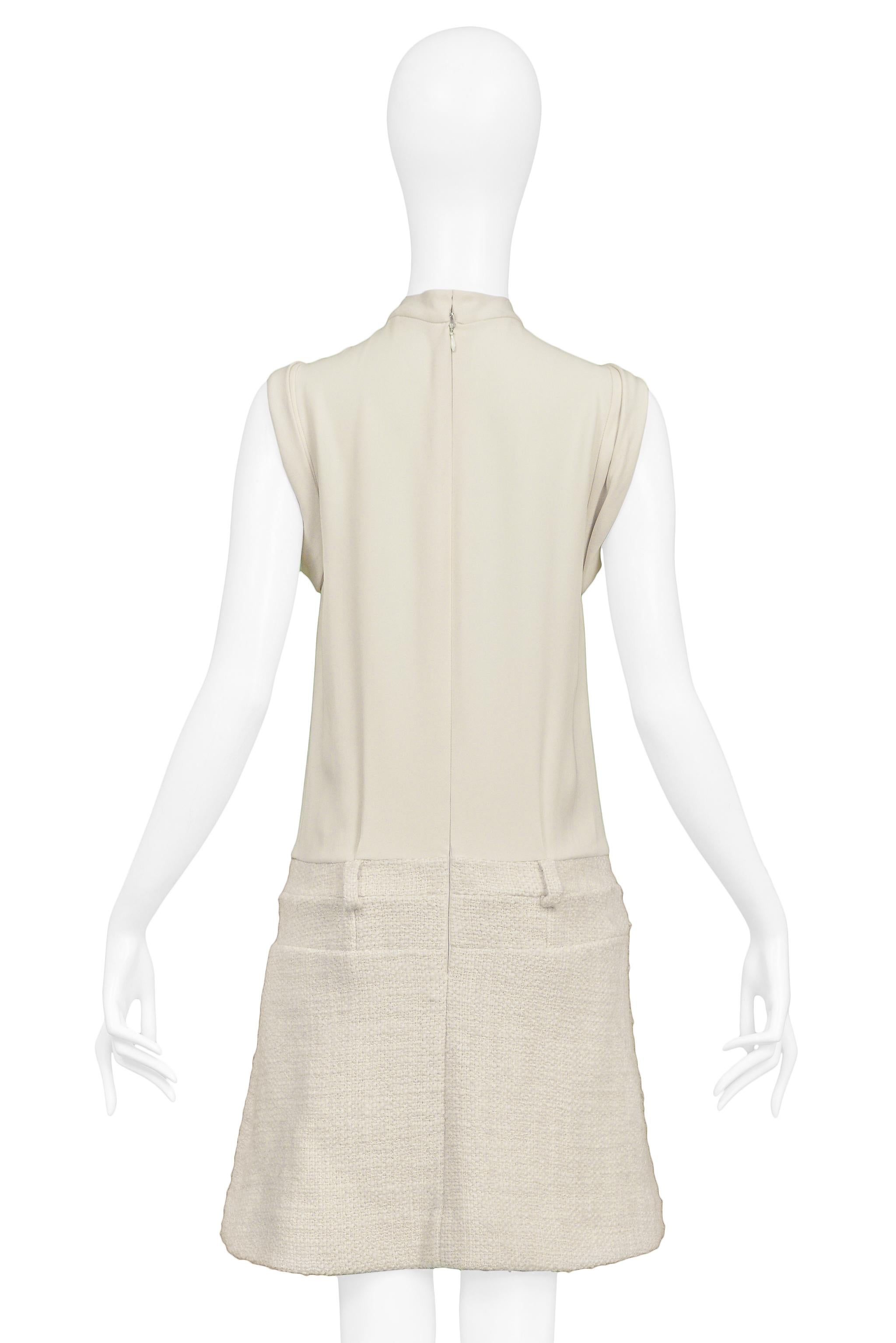 Balenciaga By Ghesquiere Off-White Box Pleat Dress 2006 For Sale 3