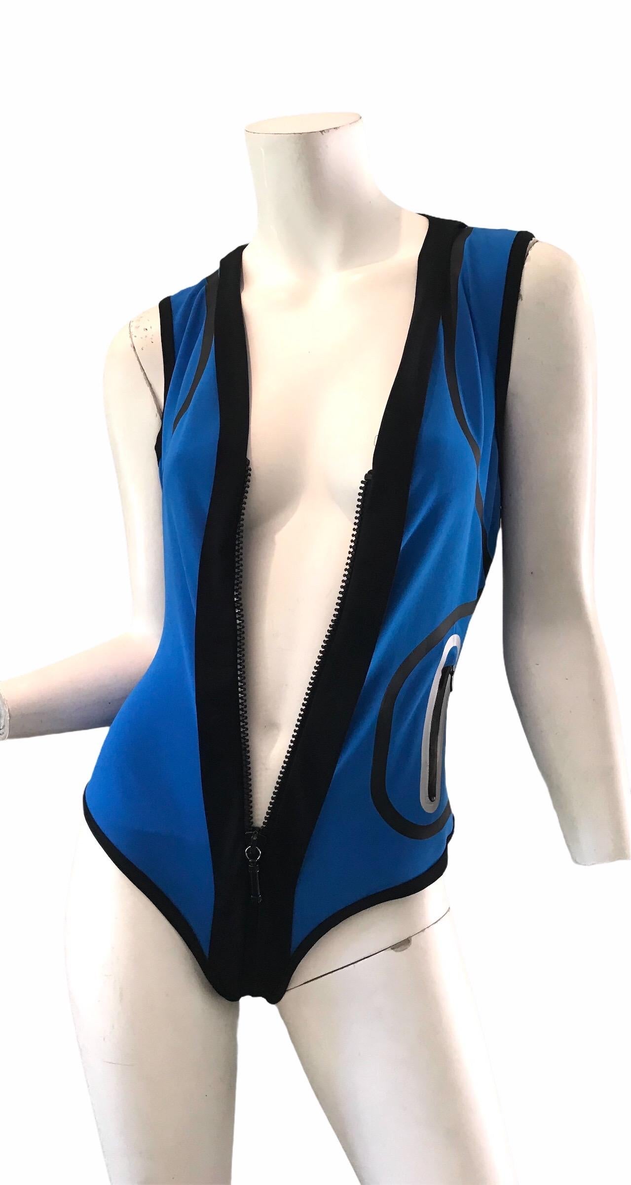 Balenciaga by Nicholas Ghesquiere bodysuit with zipper. Condition: Excellent. Size M