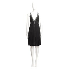Balenciaga by Nicola Ghesquiere S/S 2004 Pleated Dress in Black Silk and Mesh