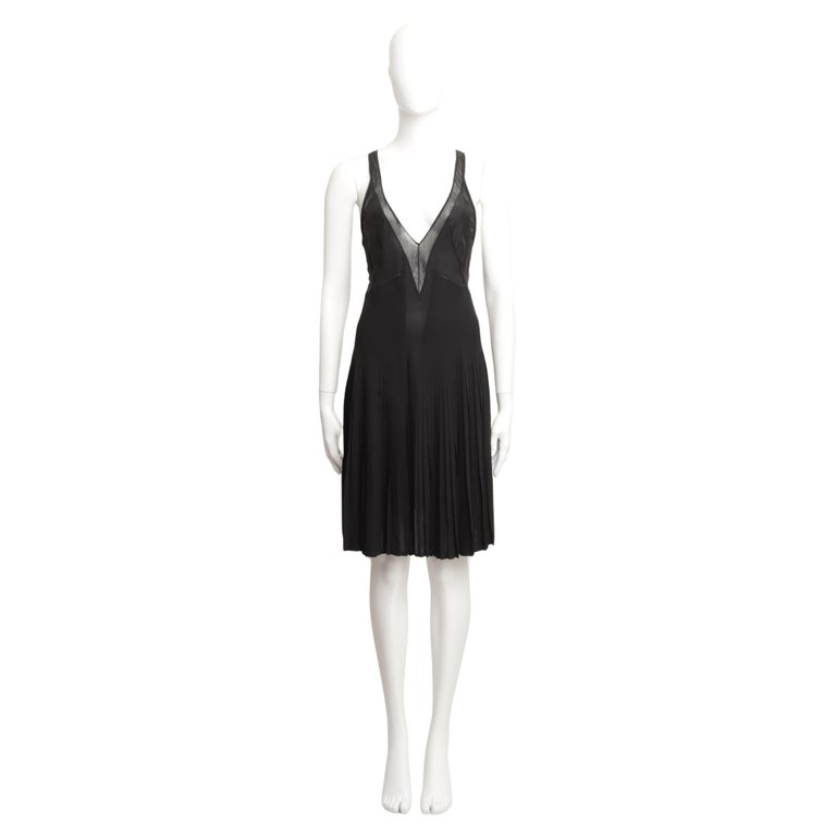 balenciaga black silk dress Wool and silk-blend mini dress - black