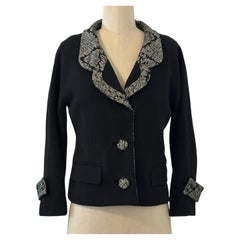 Veste Balenciaga par Nicolas Ghesquière, 2006, noire et grise, avec bordures en damas