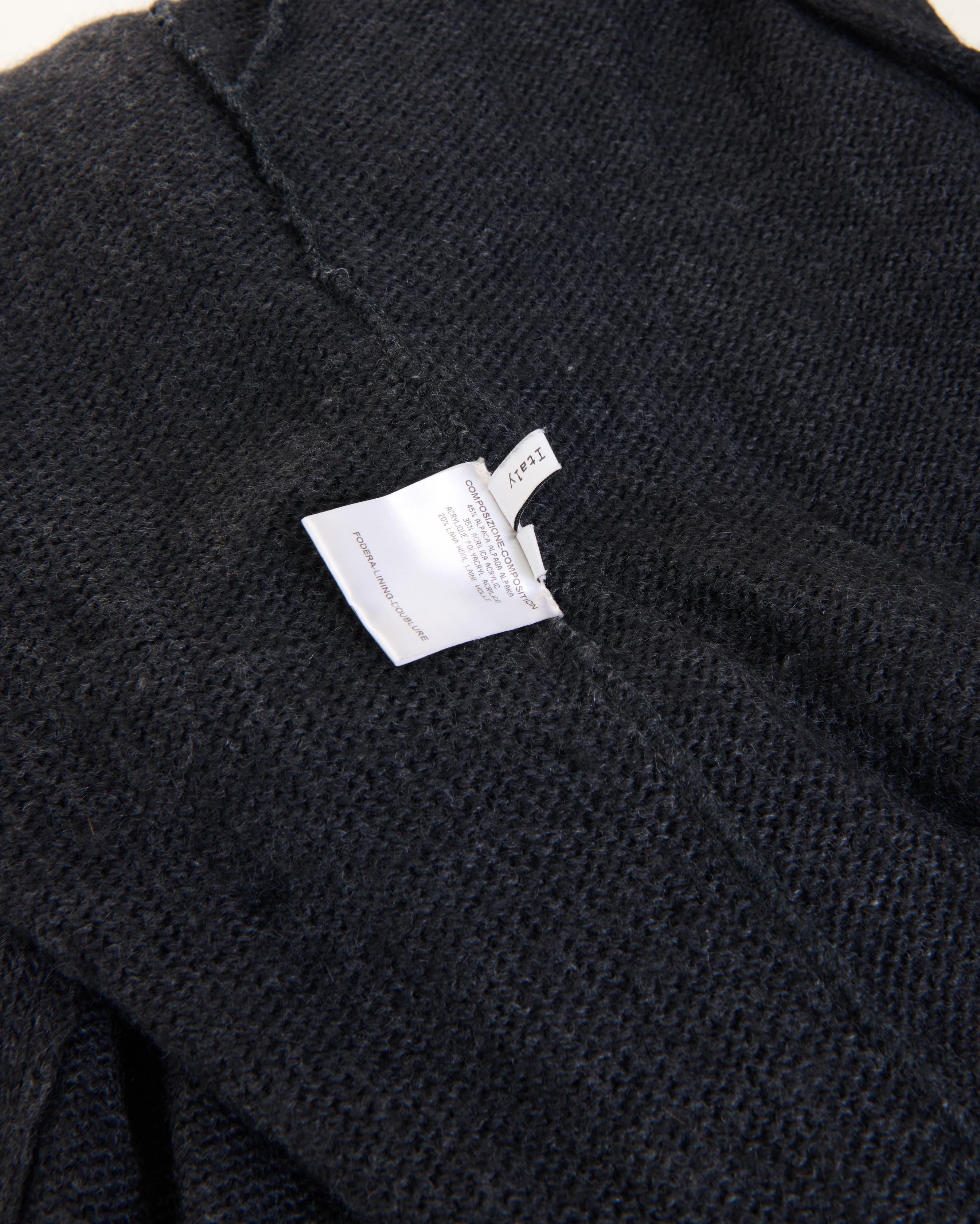 Balenciaga by Nicolas Ghesquière A/W 2007 Double Breasted Knitted Black Coat For Sale 7