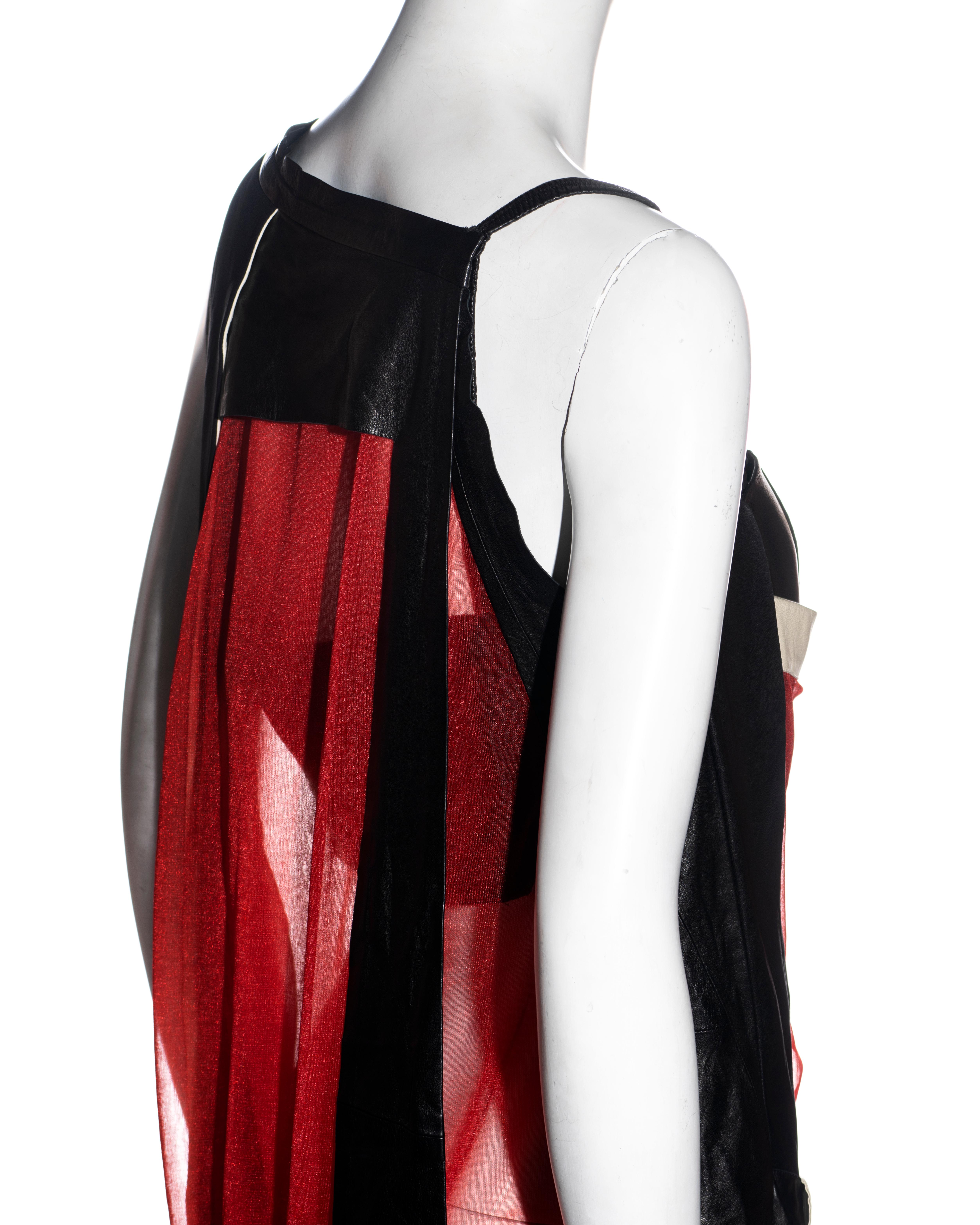 Balenciaga by Nicolas Ghesquière black and red leather mini dress, ss 2010 For Sale 5