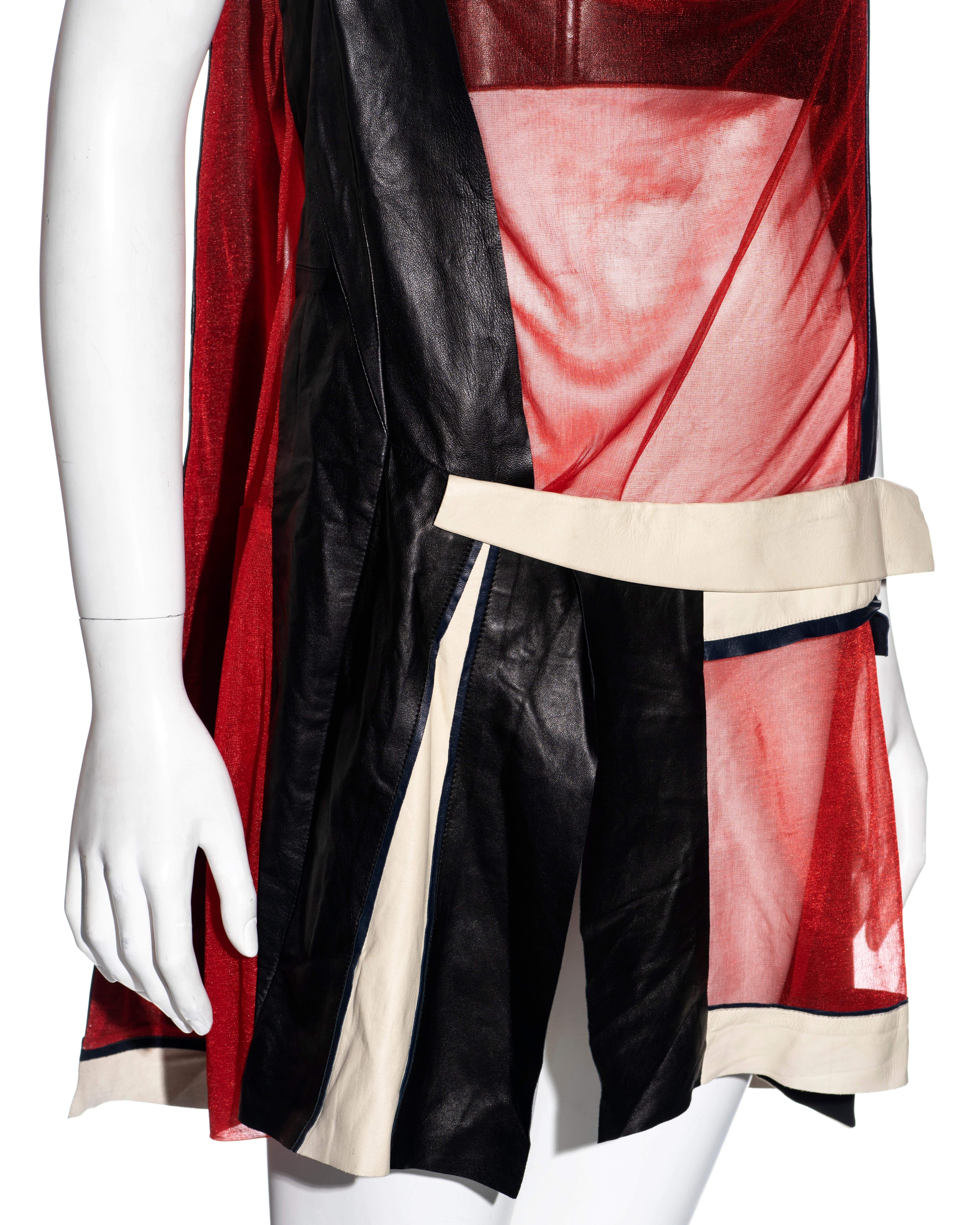Balenciaga by Nicolas Ghesquière black and red leather mini dress, ss 2010 For Sale 1