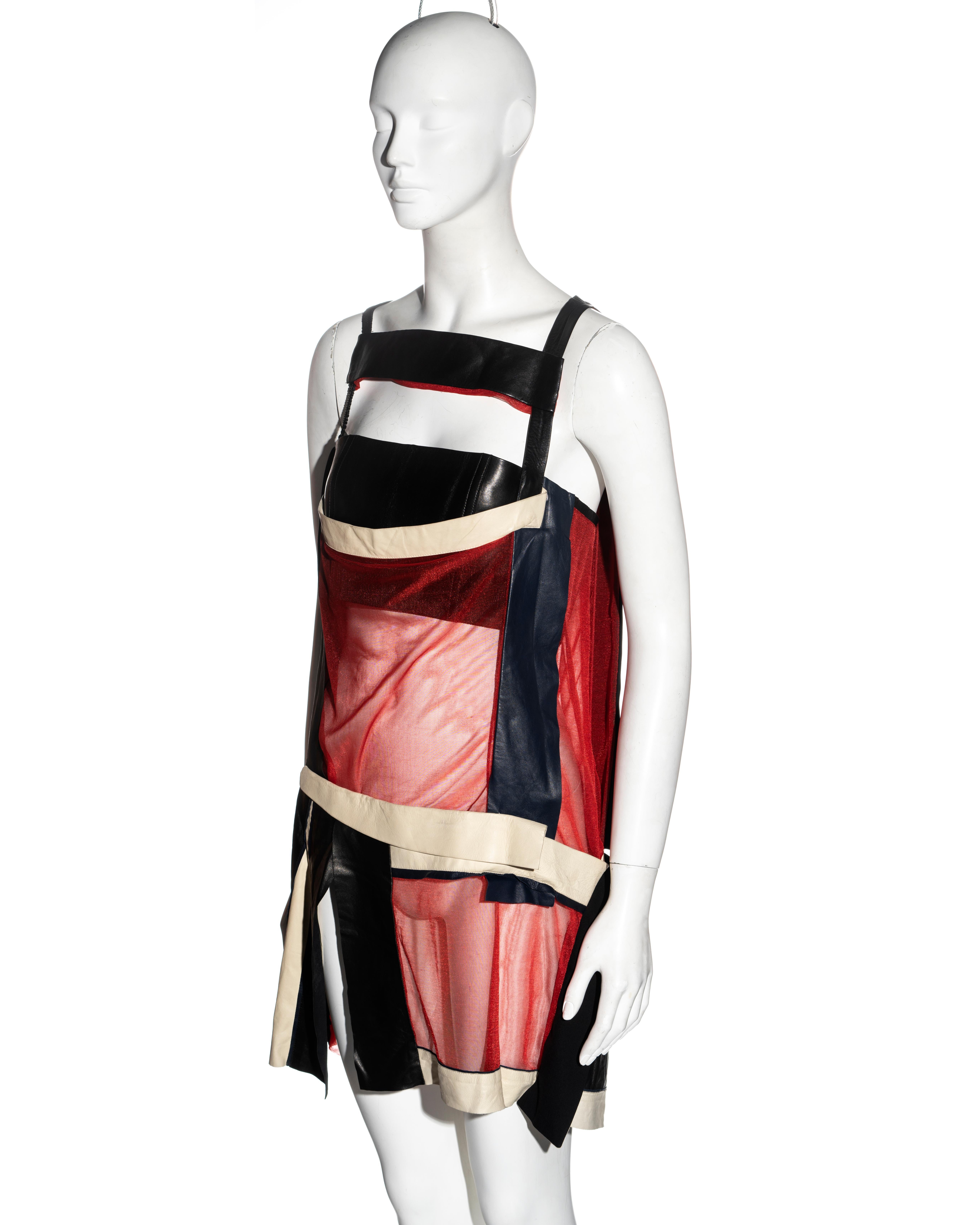 Balenciaga by Nicolas Ghesquière black and red leather mini dress, ss 2010 2