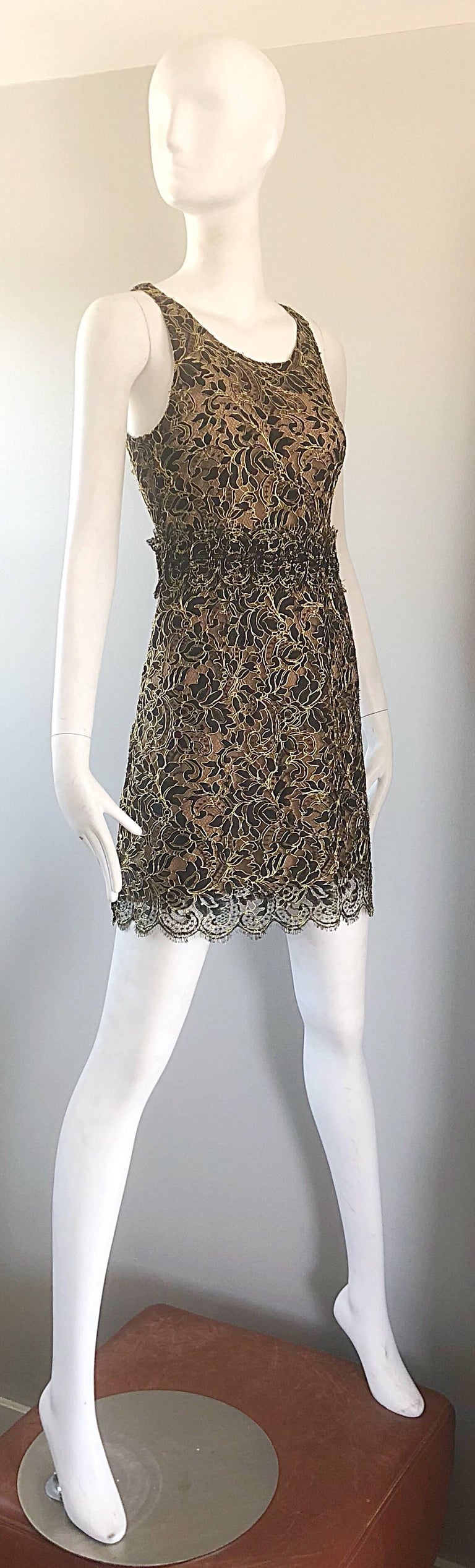 Balenciaga by Nicolas Ghesquiere Black + Gold + Nude Silk Chiffon 