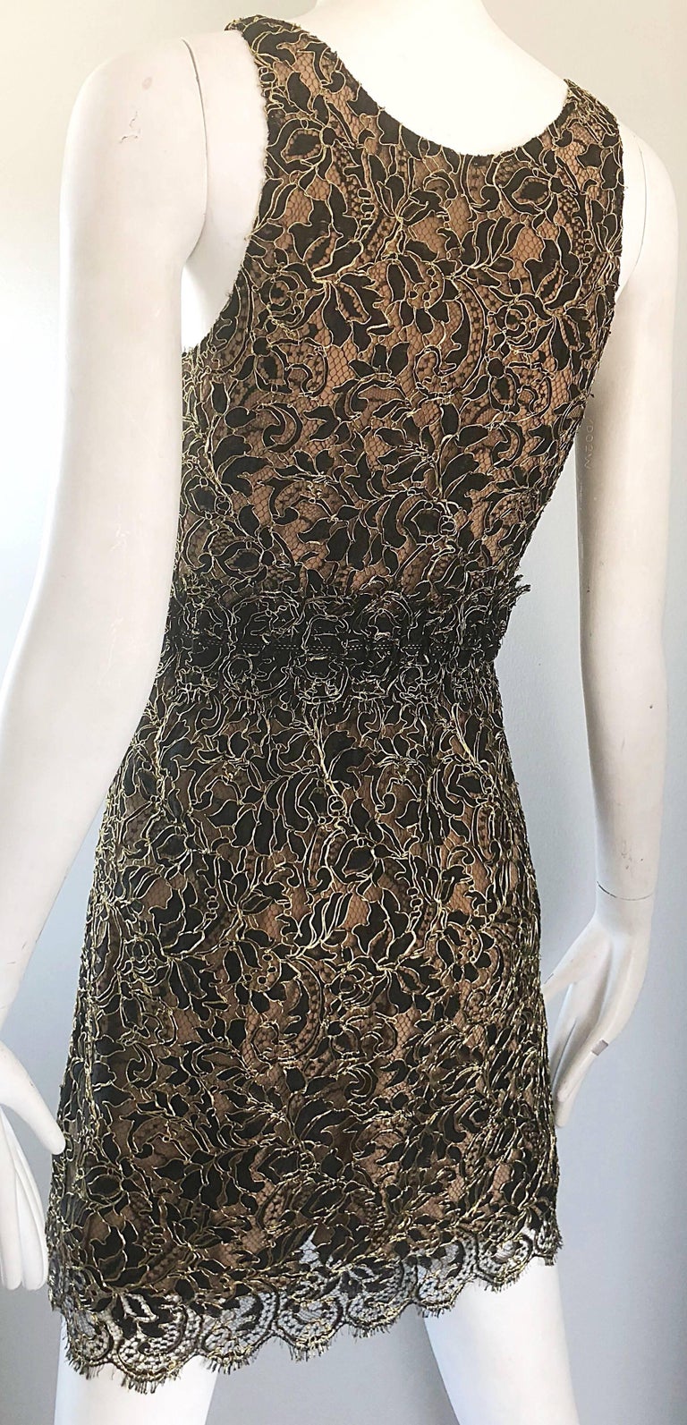 Balenciaga by Nicolas Ghesquiere Black + Gold + Nude Silk Chiffon 